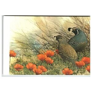 California Quails Autumn Postcard by Joe Garcia - Bird Watcher's Digest Nature